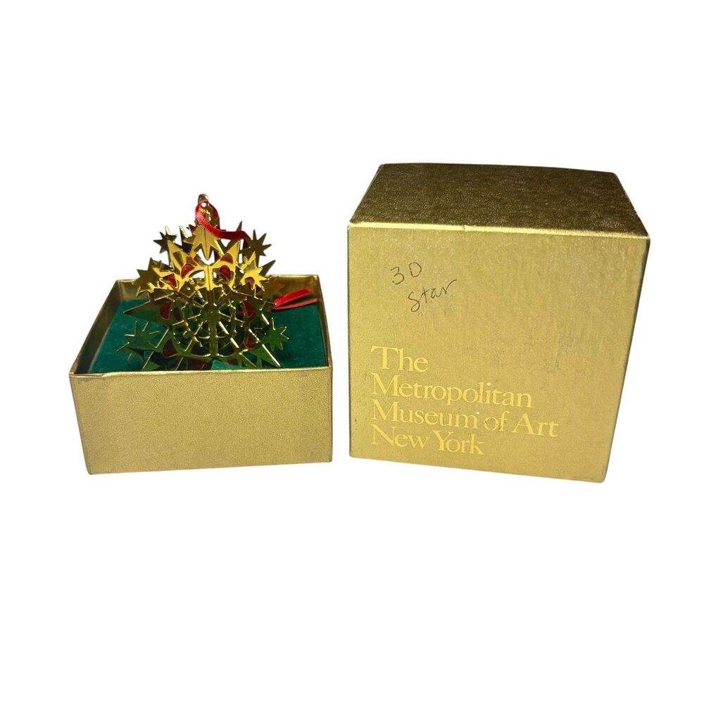 MMA Metropolitan Museum of Art Star 3D Gold Plated Christmas Ornament
